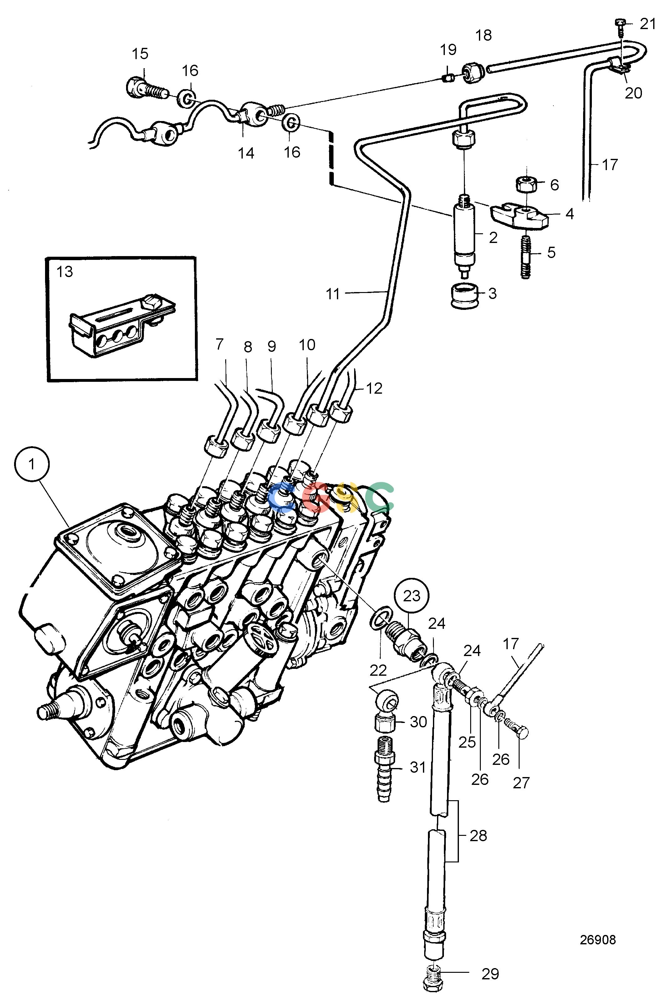 沃尔沃零件查询TAMD71B; TAMD73P-A; TAMD73WJ-AFuel SystemInjectors, Pressure Pipes and Leak-off LineEPC Volvo Penta Parts catalog