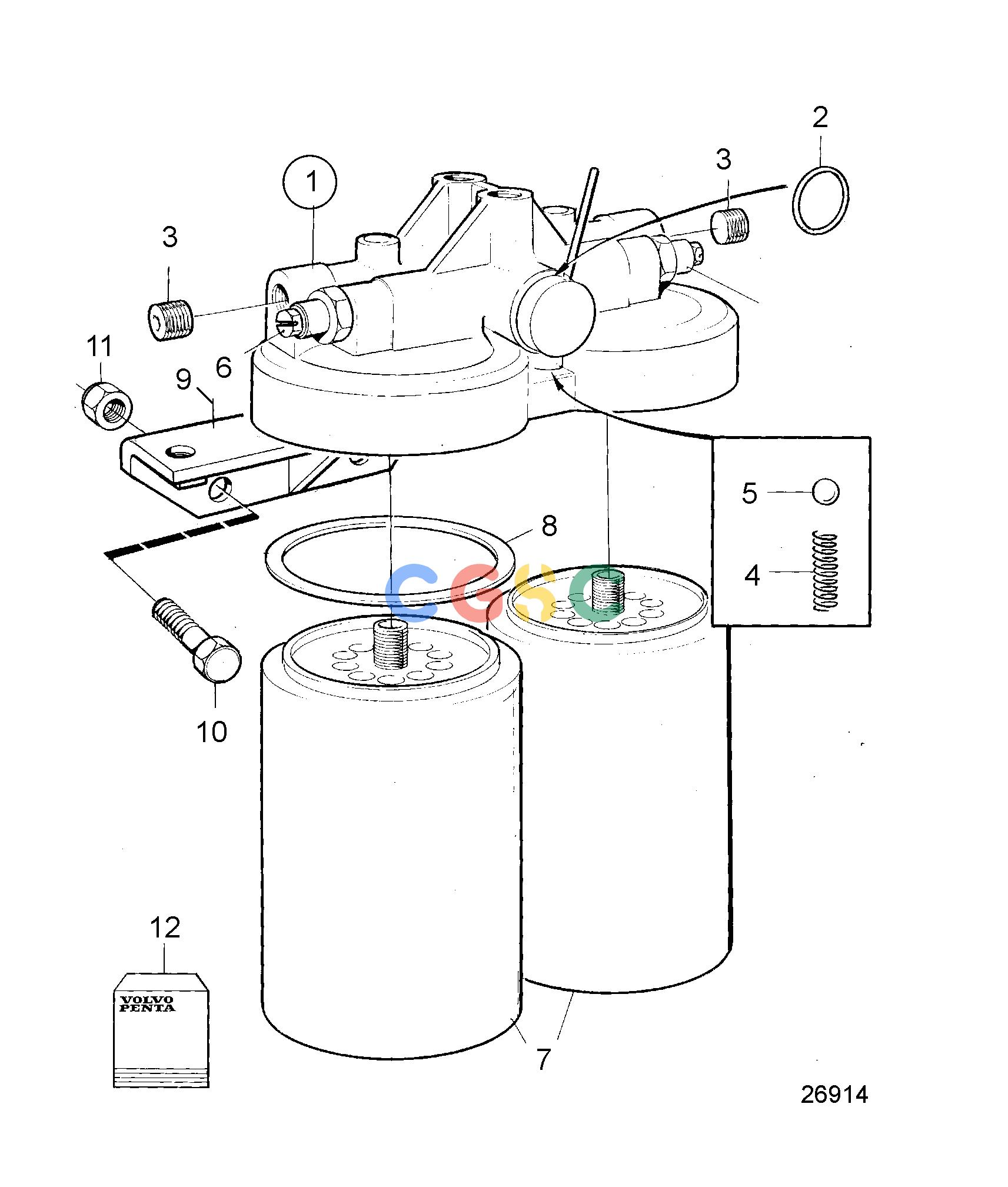 沃尔沃零件查询TAMD71B; TAMD73P-A; TAMD73WJ-AFuel SystemFuel Filter, Classifiable System. Earlier Production.EPC Volvo Penta Parts catalog