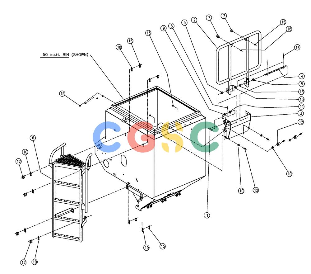 凯斯零件查询(FLX810) - FLEX-AIR APPLICATOR (10/03-8/09) (02-051) - LADDER GROUP, DOUBLE & TRIPLE BIN Case Agriculture
