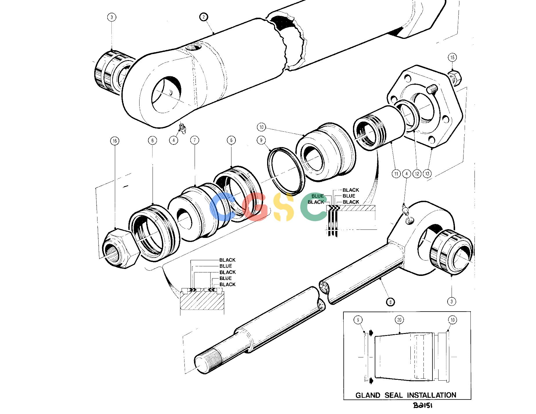 约翰迪尔零件查询TJ628 - ATTACHMENTS CYLINDER WRIST 20`` HEAD SIDE CUT ( 12603 - ) 2879-010/10 [2879-010/10]EPC John Deere online