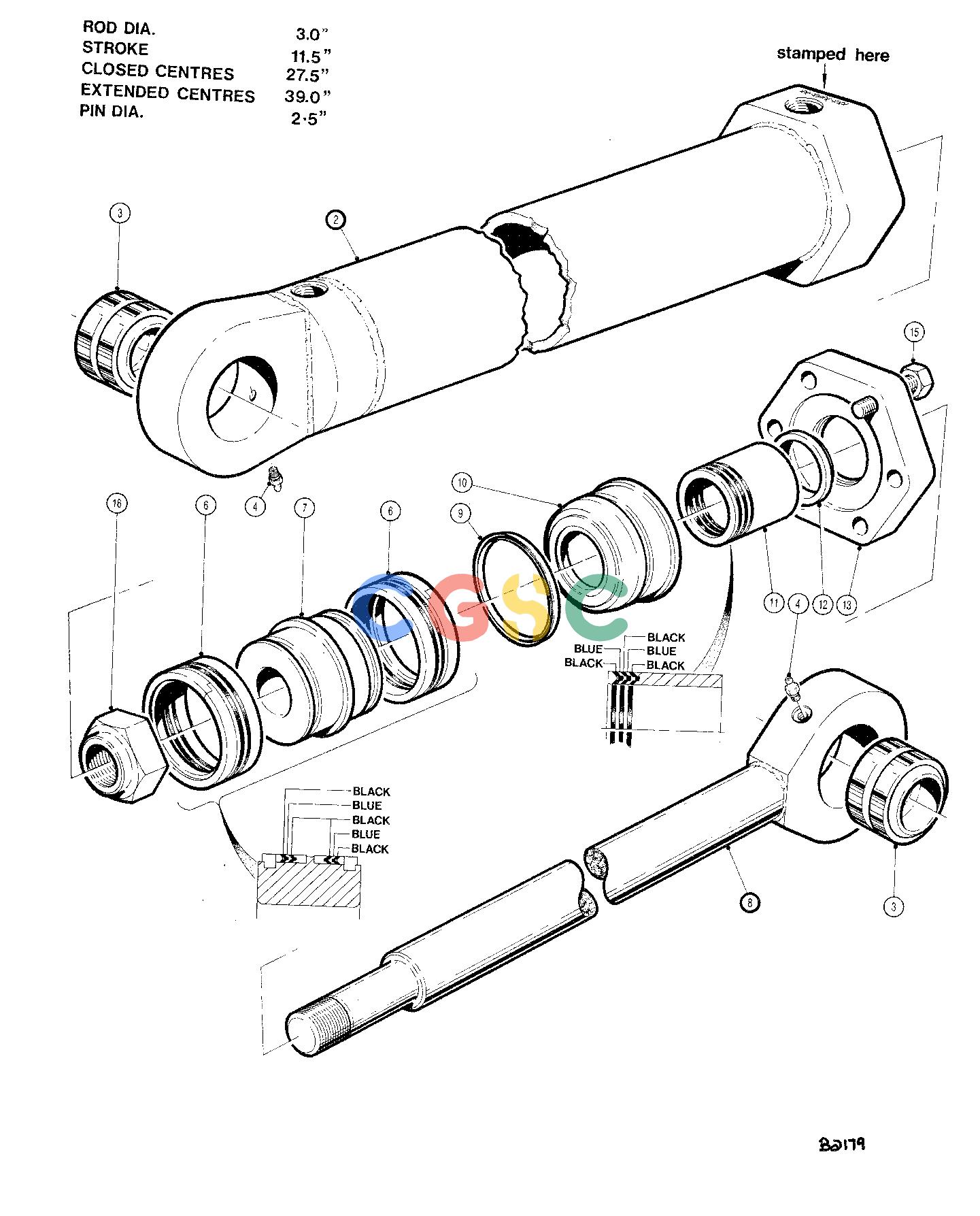 约翰迪尔零件查询JD793D - ATTACHMENTS CYLINDER WRIST 22`` HEAD ( 12751 - 12960) 2879-012/10 [2879-012/10]EPC John Deere online