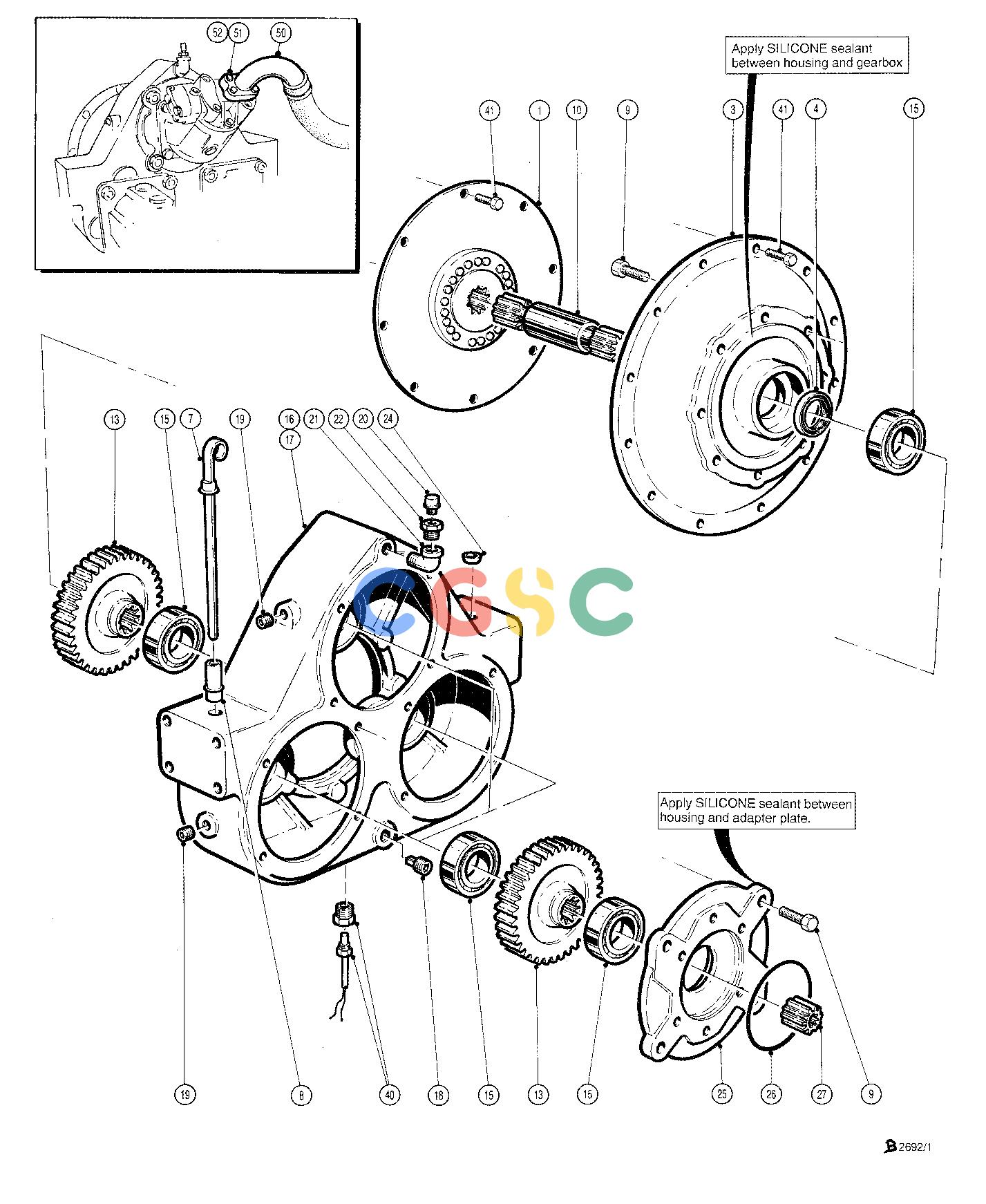 约翰迪尔零件查询C1187 - ATTACHMENTS PUMP DRIVE GEARBOX ( 63585 - ) 1284-023/10 [1284-023/10]EPC John Deere online