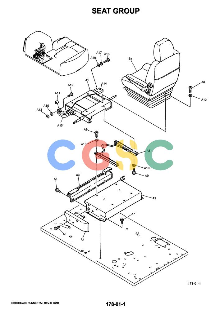 神钢零件查询(ED190LC-6E) - BLADE RUNNER EXCAVATOR/DOZER BTW YL03U0136 - YL03U0292 (1/05-12/06) (01-056) - SEAT GROUP Kobelco