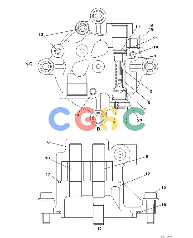 纽荷兰零件查询(E805) - CRAWLER EXCAVATOR (1/05-) (08-079-01[01]) - HIGH PRESSURE HYDRAULIC PUMP - HYDRAULIC PUMP, PILOT CONTROL New Holland Constructuion