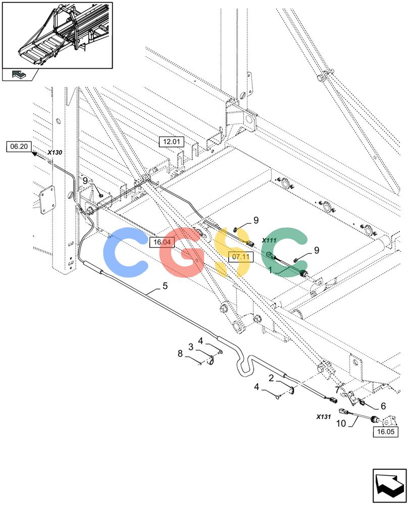 凯斯零件查询(LB433S) - BIG RECTANGULAR BALER (9/08-12/12) (06.13[01]) - ROLLER BALE CHUTE, ELECTRICITY Case Agriculture