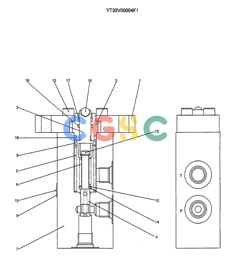 纽荷兰零件查询(E235SRLC) - CRAWLER EXCAVATOR BTW YU04-00837 - YU04-01417 (07-042) - VALVE ASSY, PILOT (BREAKER) New Holland Constructuion