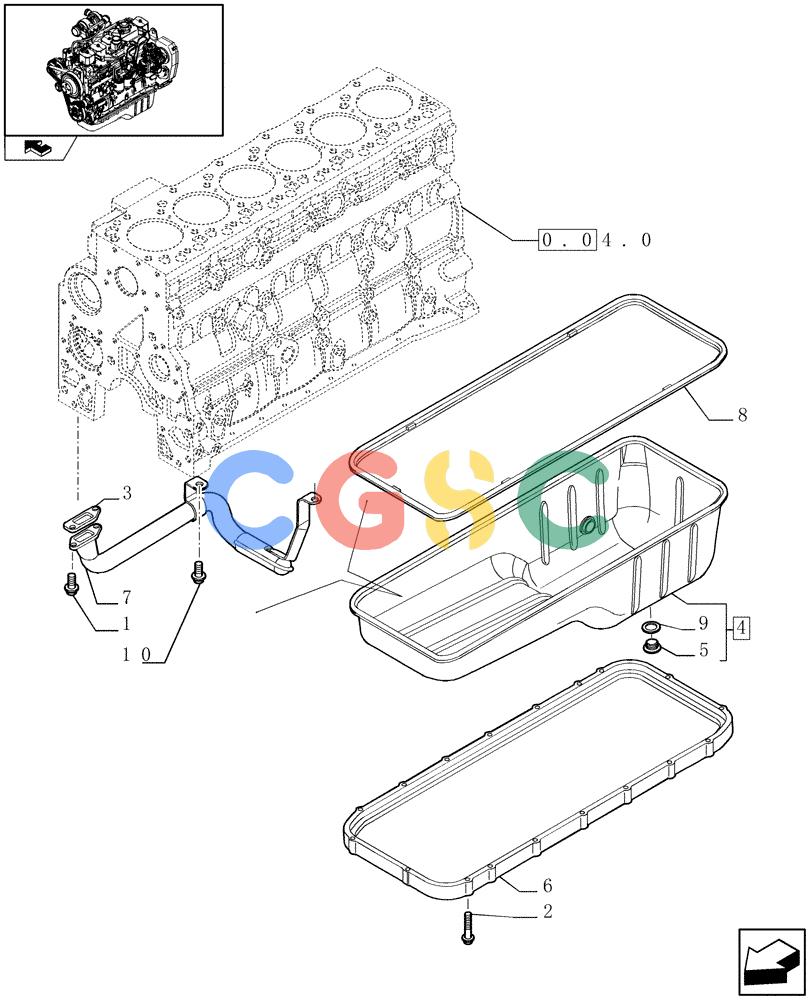 神钢零件查询(F4GE9684R J600) - ENGINE - 504115847 - 84459738 (1/08-12/12) (0.04.2) - ENGINE OIL SUMP (504084714) Kobelco