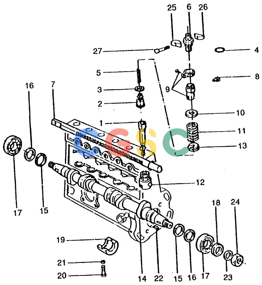 纽荷兰零件查询(65B) - MOTORGRADERS (A2.27/1[002]) - INJECTION PUMP CAMSHAFT & TAPPETS New Holland Constructuion