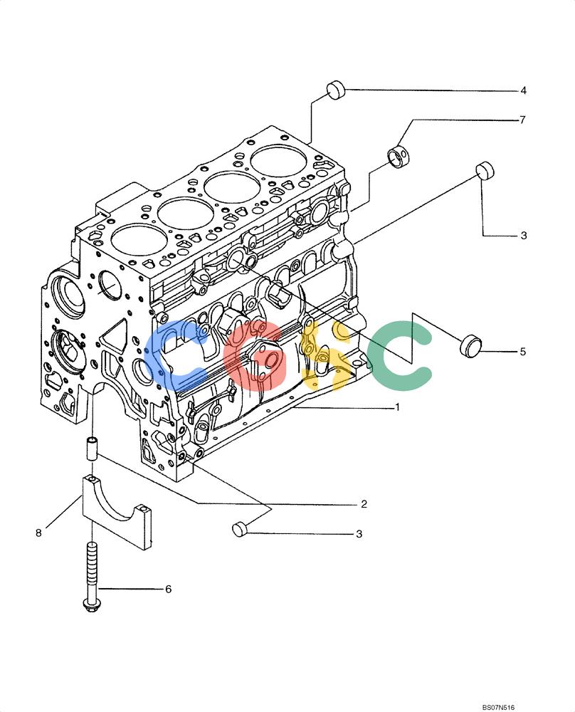 纽荷兰零件查询(D85B) - CRAWLER DOZER TIER 3 (3/08-) (02-20) - CYLINDER BLOCK New Holland Constructuion