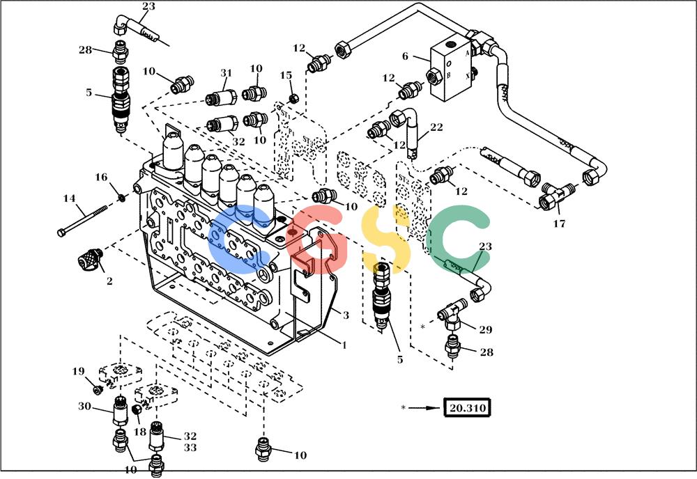 纽荷兰零件查询(EC160) - CRAWLER EXCAVATOR (4/99-) (23.611[002]) - CONTROL BLOCK MOUNTING PARTS (S/N 716001-UP) New Holland Constructuion