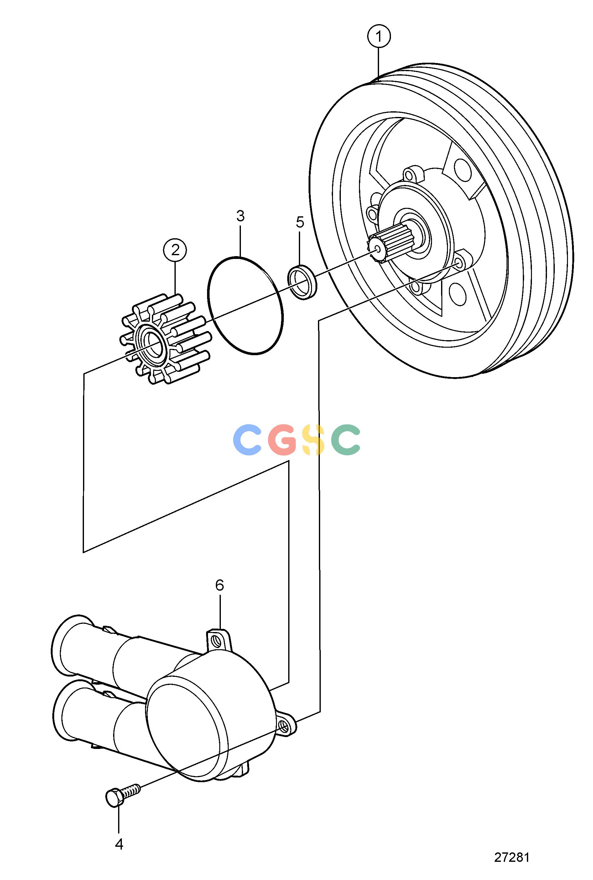沃尔沃零件查询4.3GL-A; 4.3GL-B; 4.3GL-C; 4.3GL-DCooling SystemSeawater Pump PartsEPC Volvo Penta Parts catalog