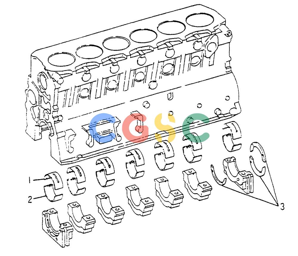 神钢零件查询(6DR5) - MITSUBISHI DIESEL ENGINE (1/06-12/06) (01-002) - CRANKSHAFT BEARING Kobelco