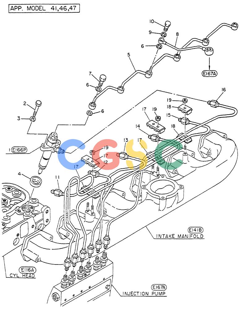 神钢零件查询(FD6T04) - NISSAN DIESEL ENGINE - LK500 (1/06-12/06) (05-001[01]) - PIPING-FUEL Kobelco