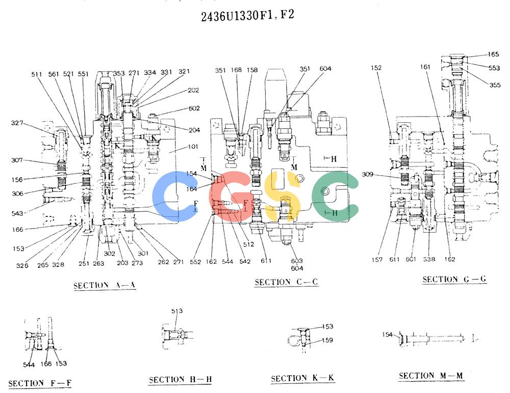 神钢零件查询(K905LC) - MARK II EXCAVATOR ASN YPU00001 (1/87-12/03) (11-017[01]) - VALVE ASSY, CONTROL Kobelco