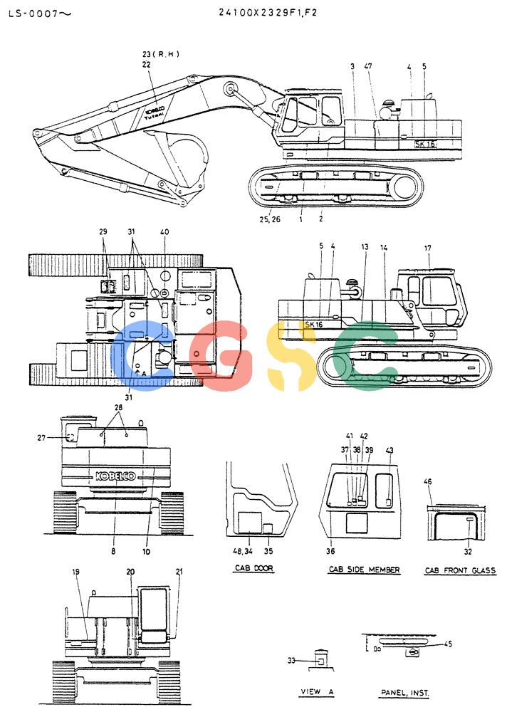 神钢零件查询(K916LC) - EXCAVATOR ASN YS0119 (1/87-12/03) (08-034) - LABEL,NAME PLATE Kobelco