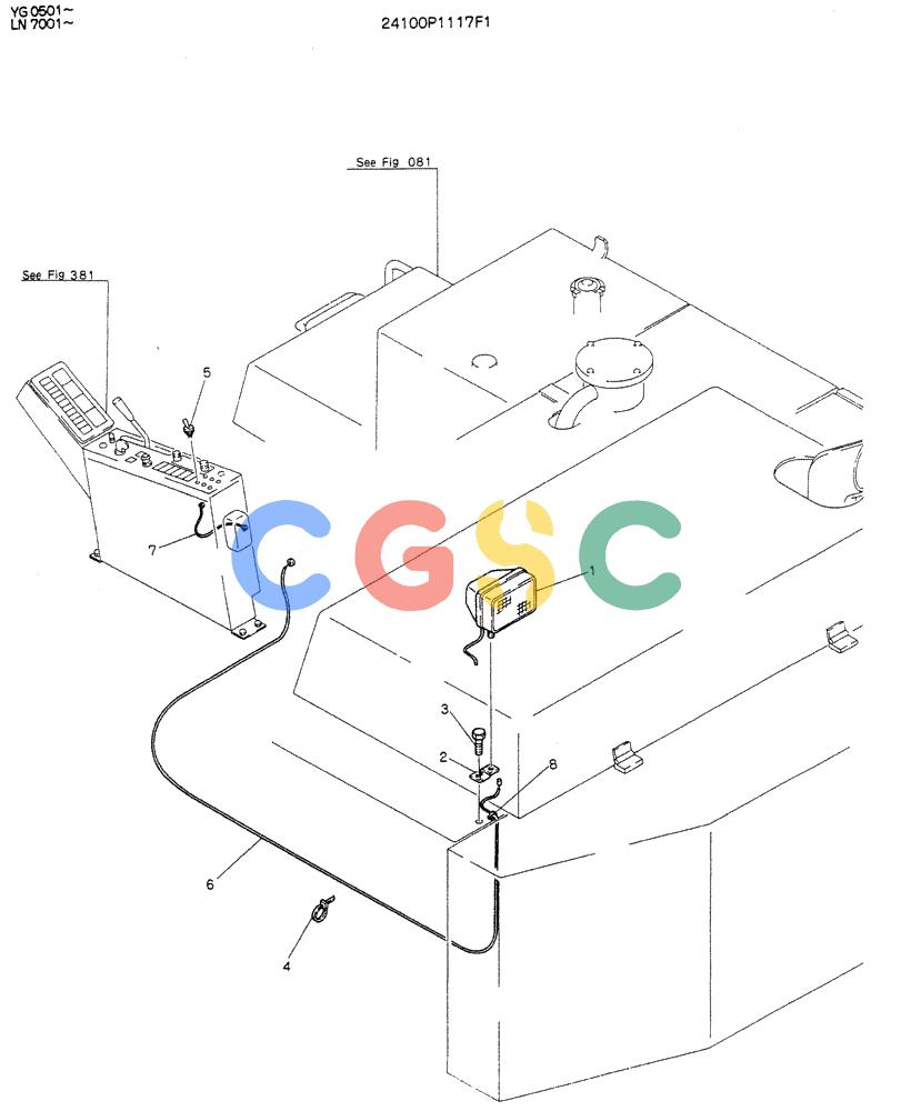 神钢零件查询(K907DLC) - EXCAVATOR ASN YG0501 (1/86-12/03) (08-019) - LIGHT ASSY, BACK Kobelco