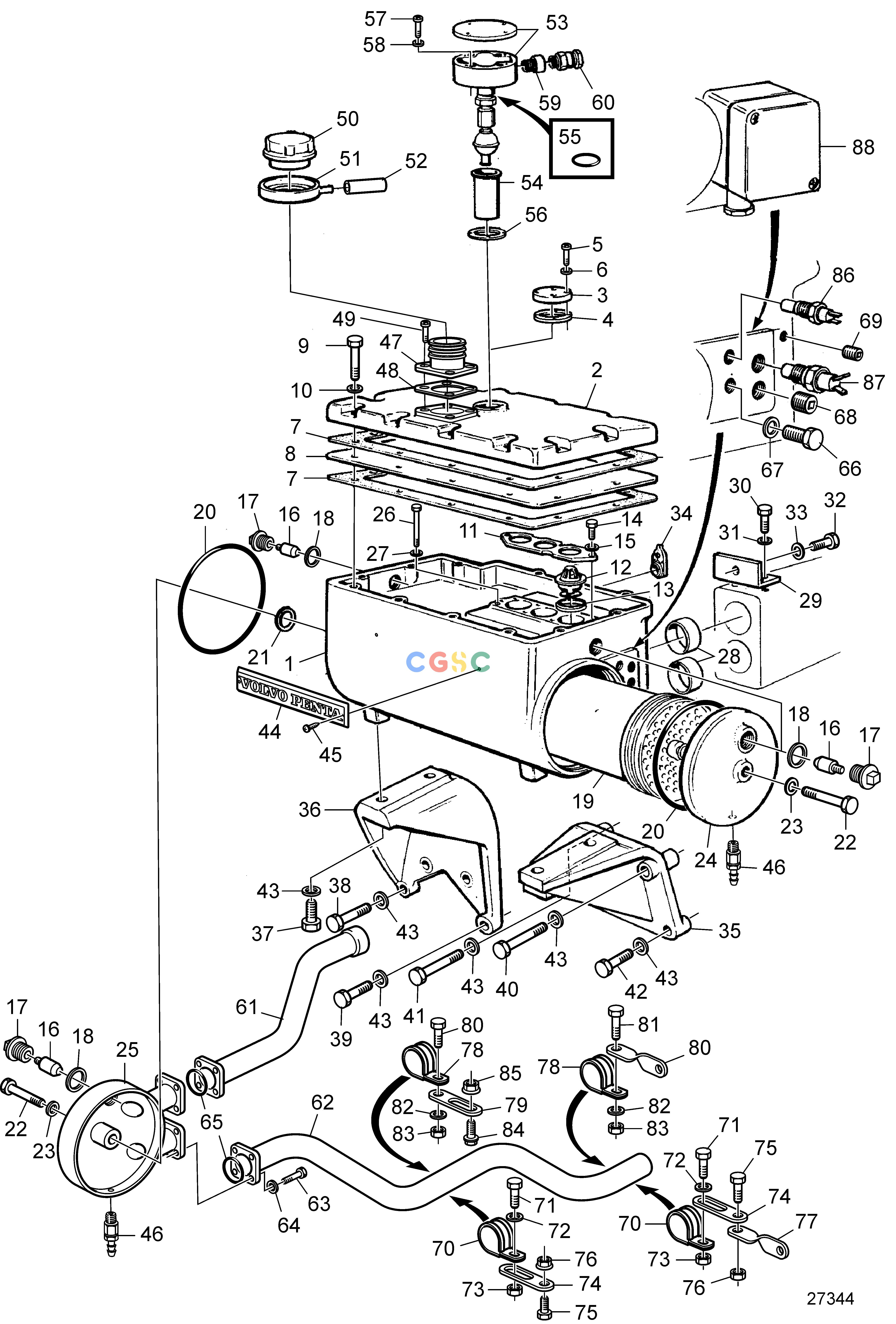 沃尔沃零件查询TMD102A; TAMD102A; TAMD102DCooling SystemHeat Exchanger, Classifiable. Later produktionEPC Volvo Penta Parts catalog