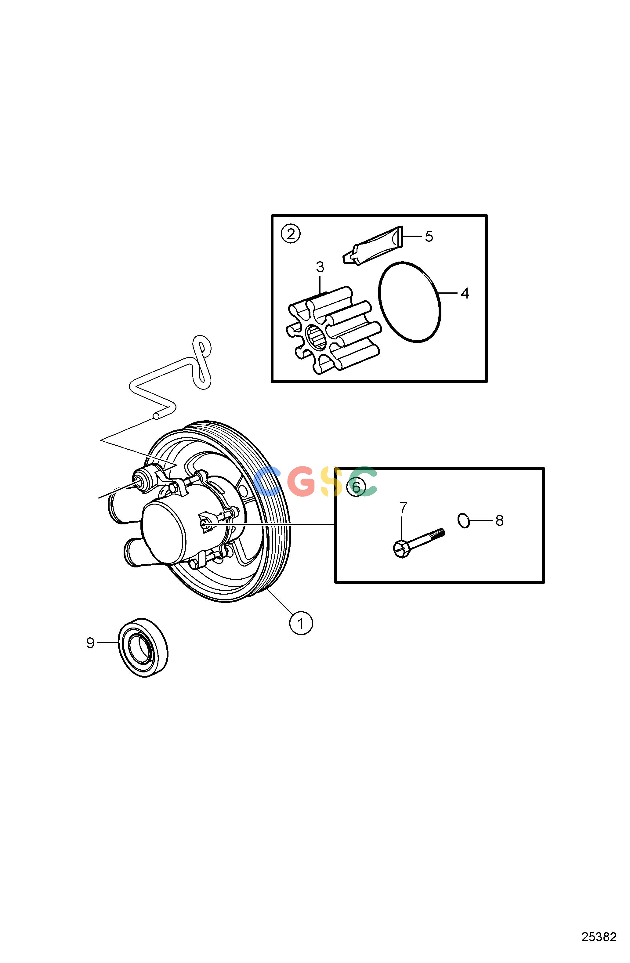 沃尔沃零件查询5.0GXi-270-RCooling SystemSeawater Pump PartsEPC Volvo Penta Parts catalog
