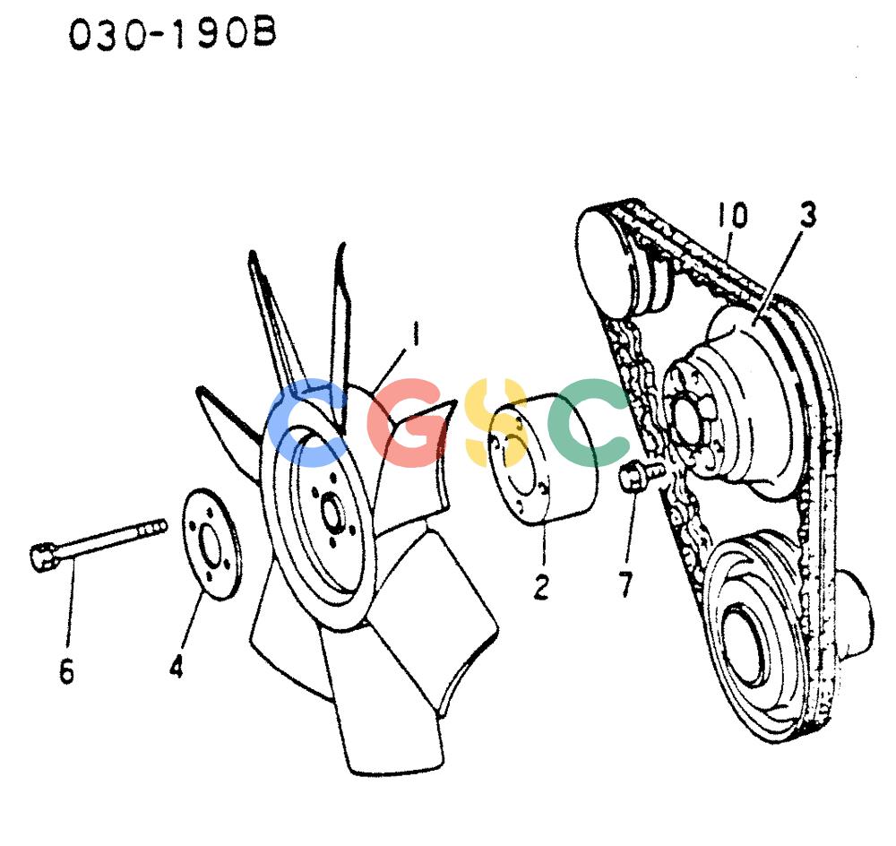 神钢零件查询(MD200C) - EXCAVATOR BTW YQU0701 - YQU2000 (1/80-12/06) (17-037) - FAN & PULLEY Kobelco