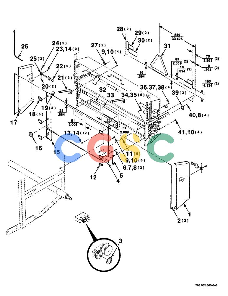 凯斯零件查询(8465) - CASE IH AUTO ROUND BALER (1/91-12/97) (9-84) - MESH WRAP KIT, SHIELDS AND DECAL ASSEMBLIES, SERIAL NUMBER CFH0073272 AND LATER Case Agriculture