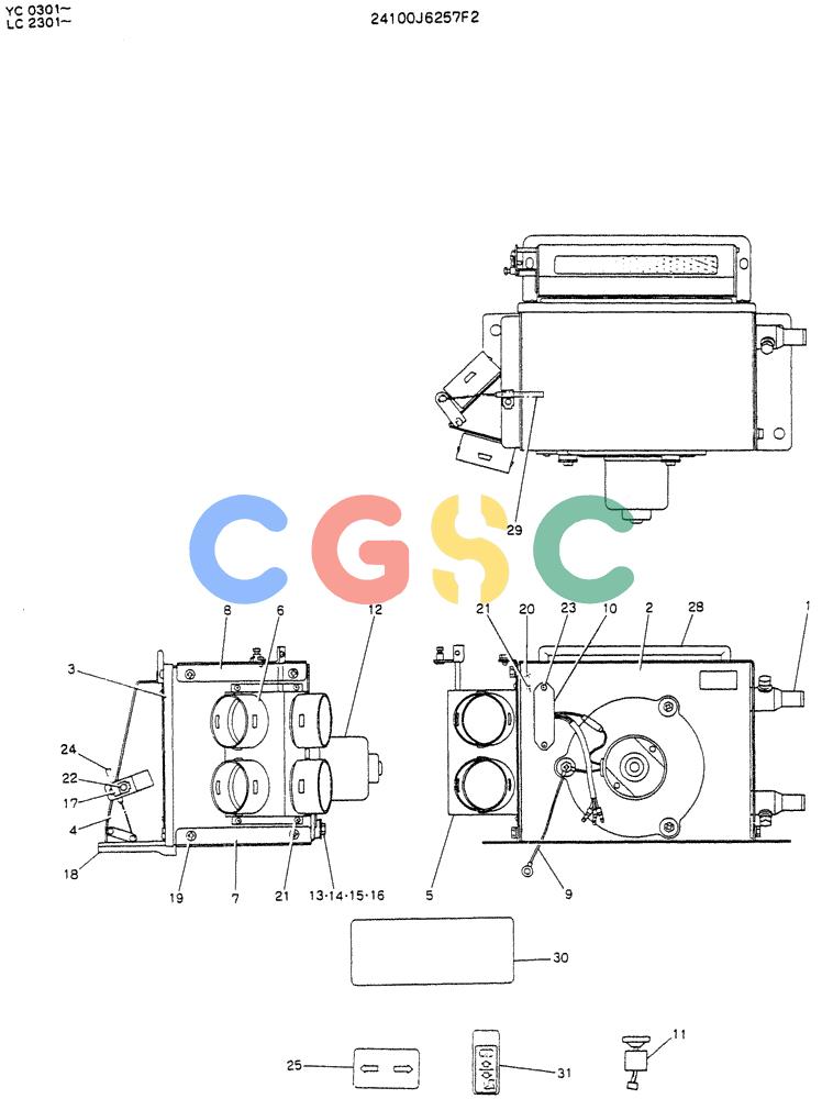 神钢零件查询(K912LC) - MARK II EXCAVATOR ASN YC-0301 (1/88-12/03) (05-021) - HEATER ASSY (FOR NORTH EUROPE) Kobelco