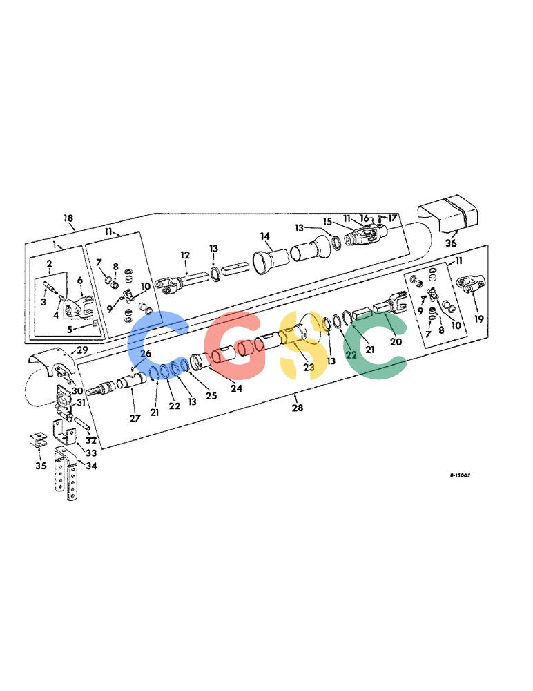 凯斯零件查询(57) - INTERNATIONAL HARVESTER RECTANGULAR BALER (1/57-12/72) (A-47) - POWER TAKE-OFF ATTACHMENT, DRIVE SHAFTS FOR 540 AND 1000 RPM Case Agriculture