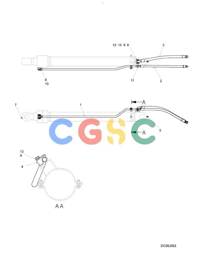 纽荷兰零件查询(E215B) - CRAWLER EXCAVATOR - TIER 3 (NA) - ASN N7DA21001 (1/07-) (6.023[00]) - HYDRAULIC LINES, ARM CYLINDER (LONG REACH) (YN42H00225F1) New Holland Constructuion