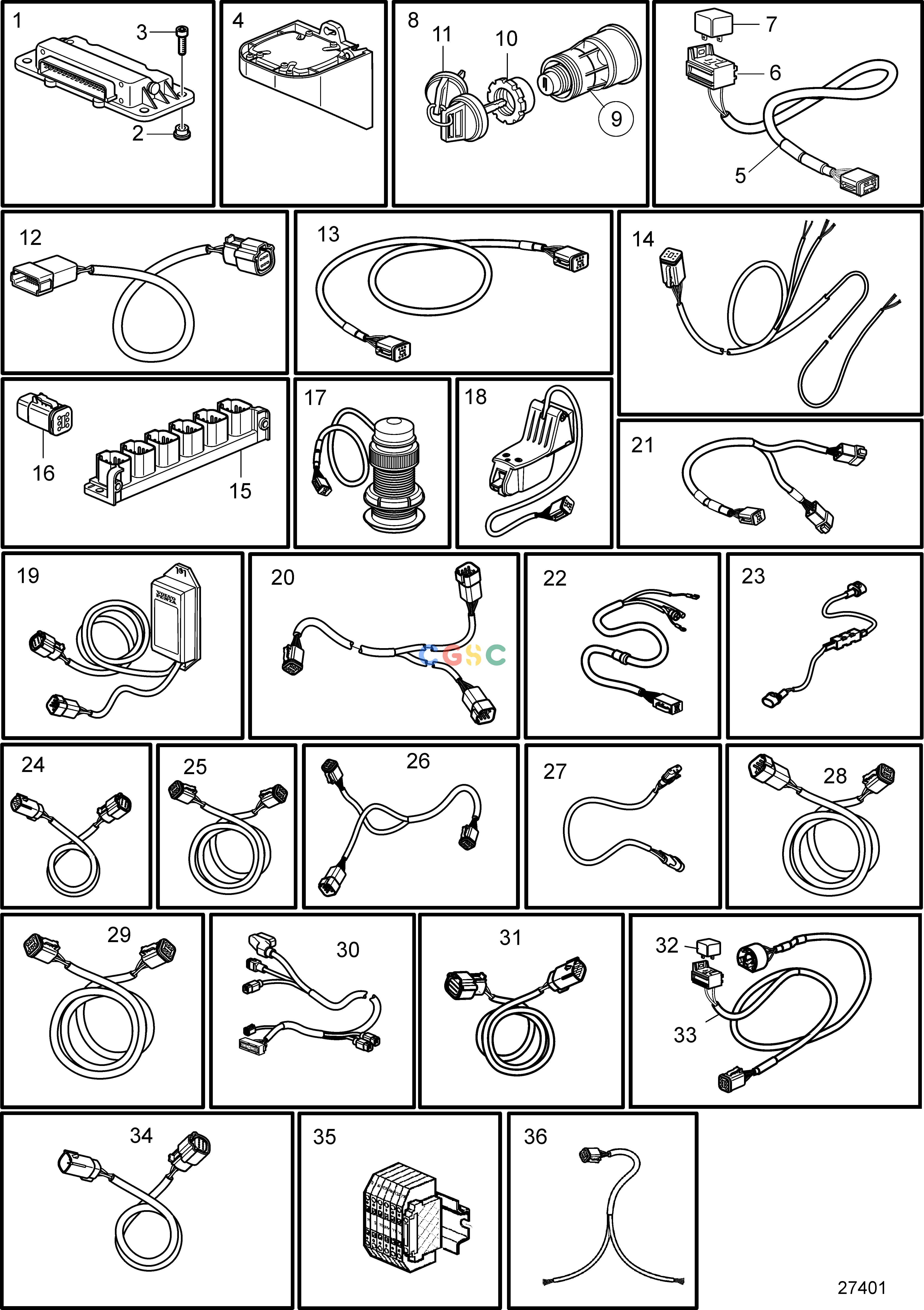 沃尔沃零件查询D6-300A-F; D6-300D-F; D6-300I-F; D6-330A-F; D6-330D-F; D6-330I-F; D6-370A-F; D6-370D-F; D6-370I-F; D6-400A-F; D6-435D-F; D6-435I-F; D6-435I-Electrical SystemControl Unit and Cables EVC-E2EPC Volvo Penta Parts catalog