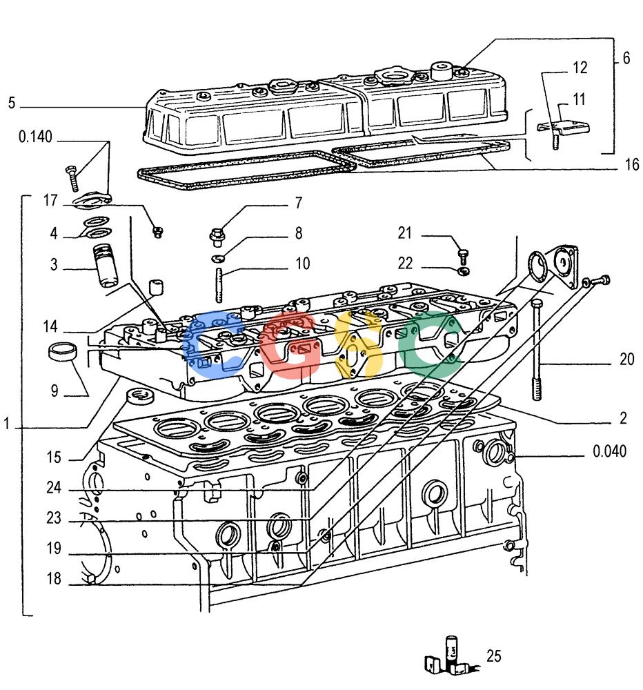 纽荷兰零件查询(FD175) - CRAWLER DOZER (N.A. VERSION)(S/N 061640 & AFTER) (1/93-) (0.060[01]) - CYLINDER HEAD New Holland Constructuion