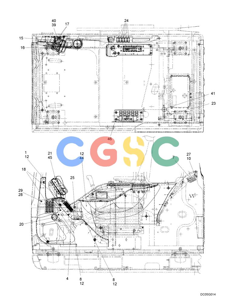 纽荷兰零件查询(EH215) - CRAWLER EXCAVATOR (9/03-) (09 -36[00]) - INSTRUMENT PANEL ASSY (YN17M00036F1 - F2) New Holland Constructuion