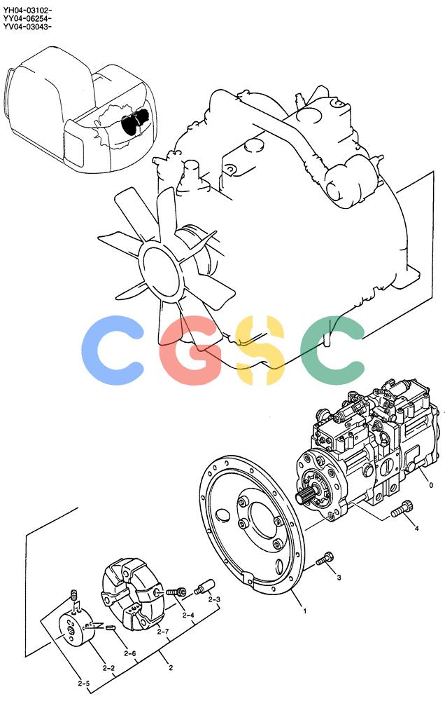纽荷兰零件查询(E115SR) - CRAWLER EXCAVATOR ASN YV04-03043 (01-017) - POWER TAKE-OFF ASSY New Holland Constructuion
