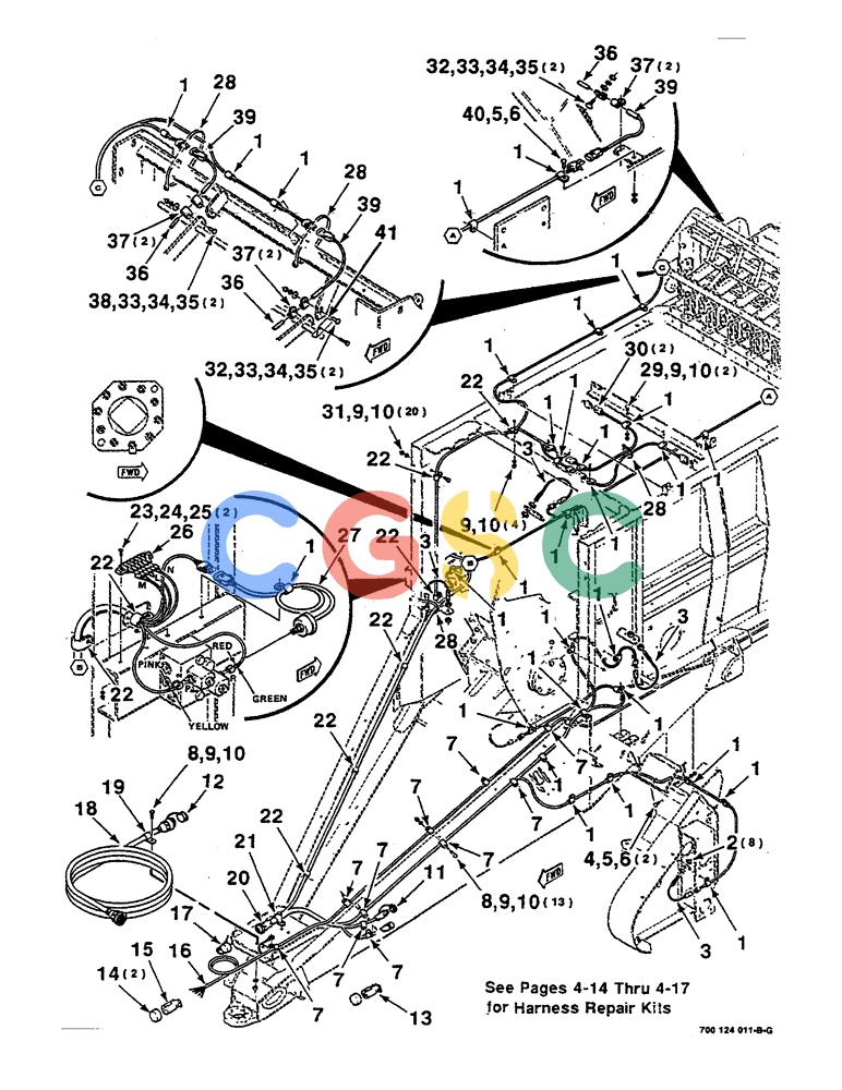 凯斯零件查询(8580) - CASE IH LARGE RECTANGULAR BALER (1/88-12/98) (04-02) - ELECTRICAL WIRING AND SENSOR ASSEMBLY Case Agriculture