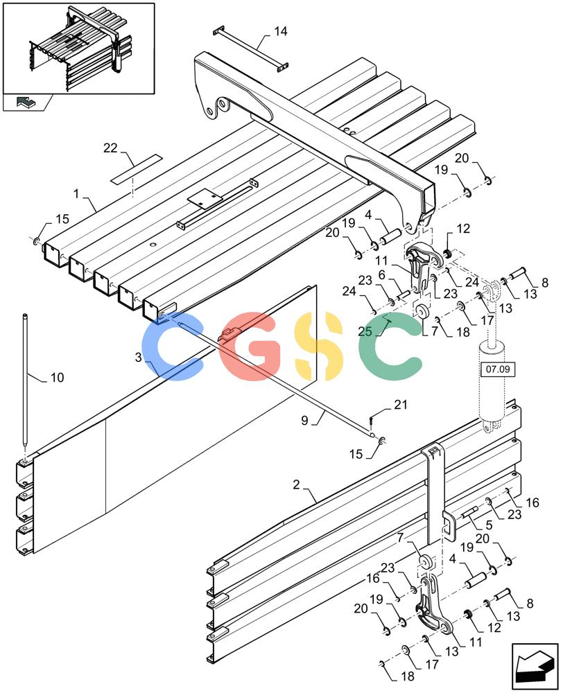 凯斯零件查询(LB433S) - BIG RECTANGULAR BALER (9/08-12/12) (14.05[01]) - PLATE BALE CHUTE Case Agriculture
