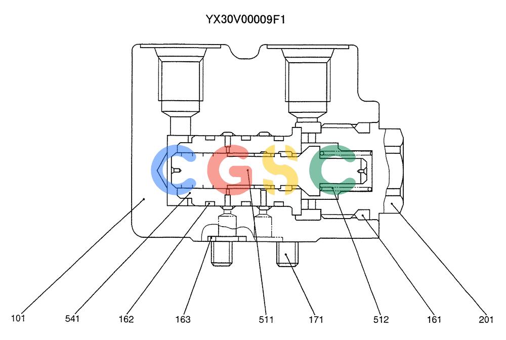 纽荷兰零件查询(E235SRLC) - CRAWLER EXCAVATOR BTW YU04-00837 - YU04-01417 (07-046) - VALVE ASSY, LOCK New Holland Constructuion