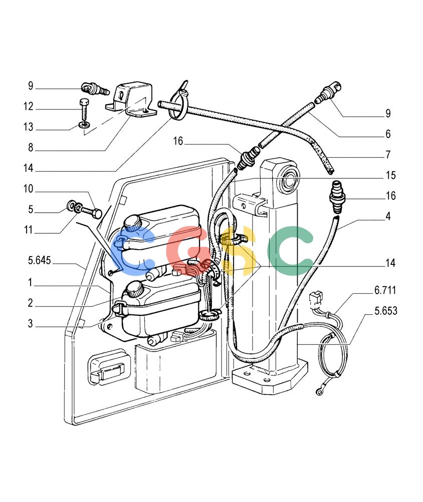 纽荷兰零件查询(FL145) - CRAWLER LOADER (N.A. VERSION) (11/98-) (5.657[01]) - WINDSHIELD WASHER New Holland Constructuion