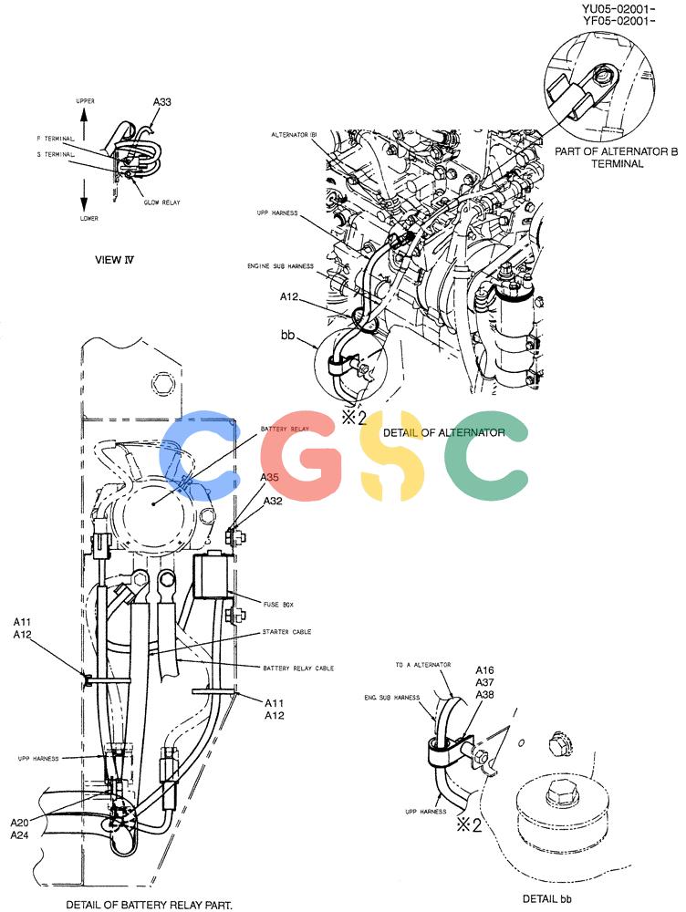纽荷兰零件查询(E235BSRNLC) - CRAWLER EXCAVATOR ASN YU05-02001 (01-071[04]) - HARNESS ASSY, UPP, P/N YB13E00023F1 New Holland Constructuion