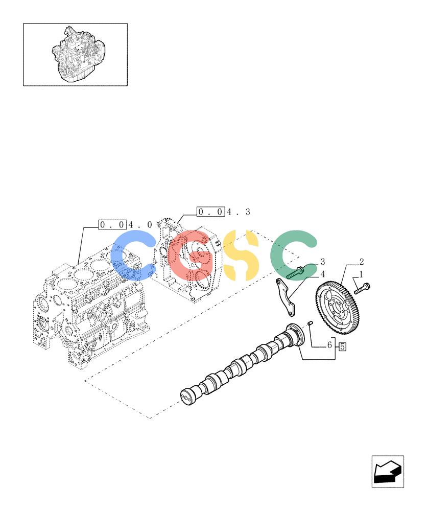 神钢零件查询(F4GE9484A J602) - ENGINE 504209732 - 87527545 (1/07-12/10) (0.12.0[01]) - CAMSHAFT - TIMING CONTROL (504215873) Kobelco