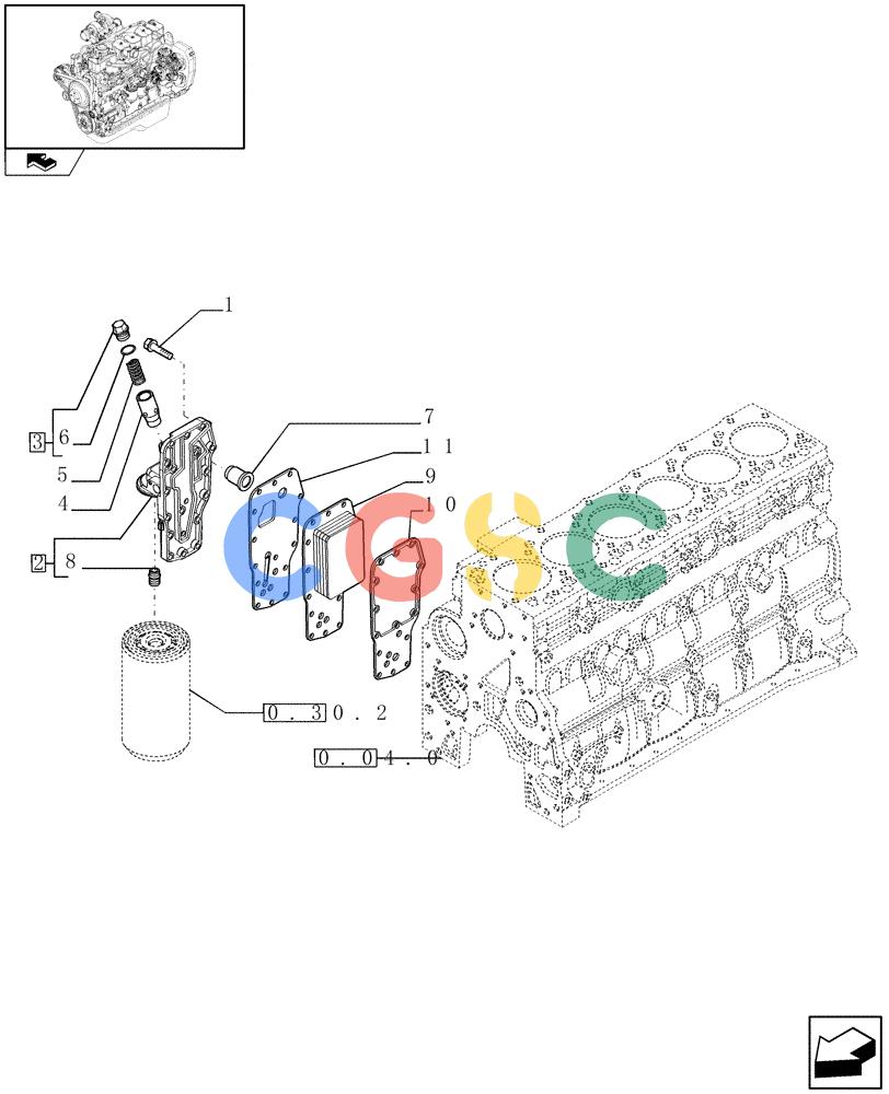 神钢零件查询(F4GE9684B J600) - ENGINE 504116859 - 87050849 (1/07-) (0.31.5) - HEAT EXCHANGER - ENGINE (2853333) Kobelco
