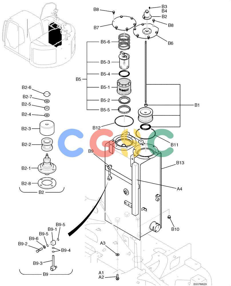 神钢零件查询(ED150) - BLADE RUNNER ACERA SR EXCAVATOR DOZER (TIER 3 ) ASN YL06-01201 (5/08-12/12) (02-13[00]) - HYDRAULIC TANK ASSEMBLY (YY33H00049F1) Kobelco