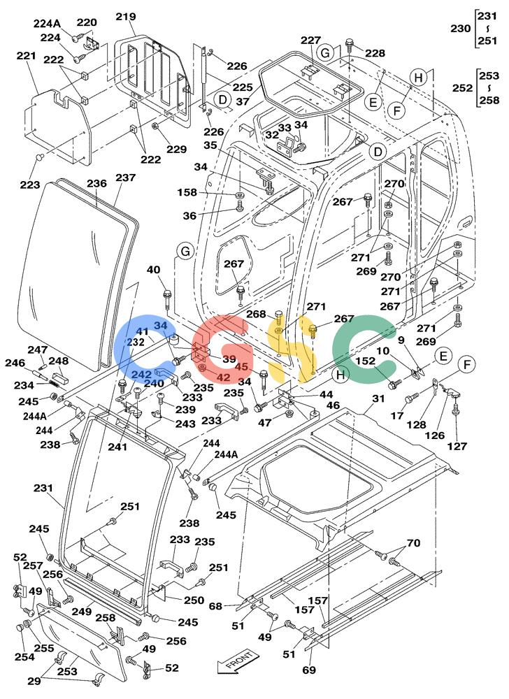 纽荷兰零件查询(E805) - CRAWLER EXCAVATOR (1/05-) (09-063-00[01]) - CAB - WINDSHIELD - OPENING ROOF New Holland Constructuion