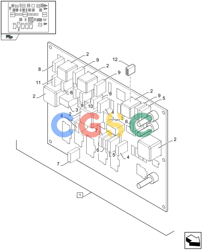 凯斯零件查询(LBX432S) - BIG RECTANGULAR BALER (3/03-12/08) (06.01B[02]) - FUSE PRINT - D500 Case Agriculture