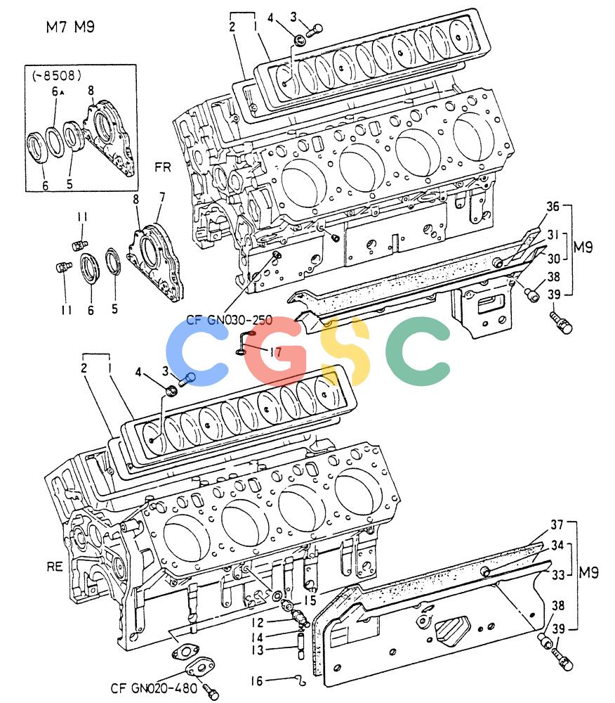 神钢零件查询(8DC9-T) - MITSUBISHI DIESEL ENGINE - K914 & K975 (1/79-12/06) (01-023[2]) - ENGINE ATTACHING PARTS Kobelco