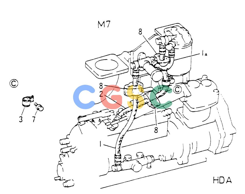 神钢零件查询(6D16-T) - MITSUBISHI DIESEL ENGINE - K907 & MD180LC (1/87-12/06) (03-022) - FUEL HOSE Kobelco
