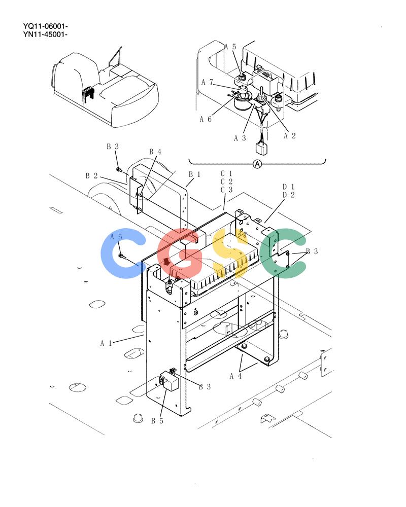 神钢零件查询(200-8) - EXCAVATOR S/N YN11-45001 - (1/06-12/09) (776-01-1) - CONTROLLER INSTAL (LONG RANGE) Kobelco