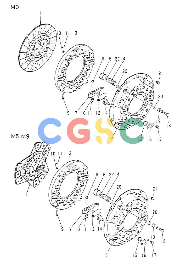 神钢零件查询(8DC9-T) - MITSUBISHI DIESEL ENGINE - K914 & K975 (1/79-12/06) (05-003) - CLUTCH COVER & DISC Kobelco