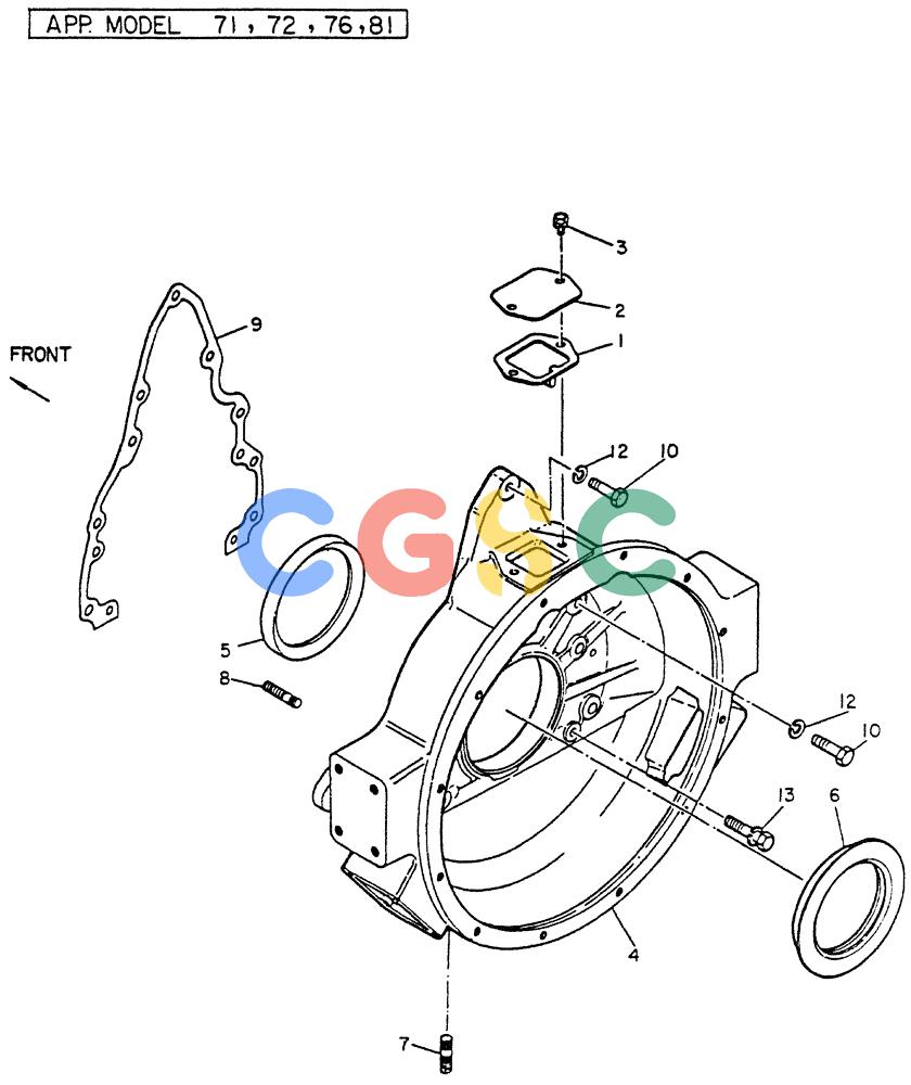 神钢零件查询(FD6T04) - NISSAN DIESEL ENGINE - LK500 (1/06-12/06) (01-010[02]) - HOUSING-FLYWHEEL Kobelco