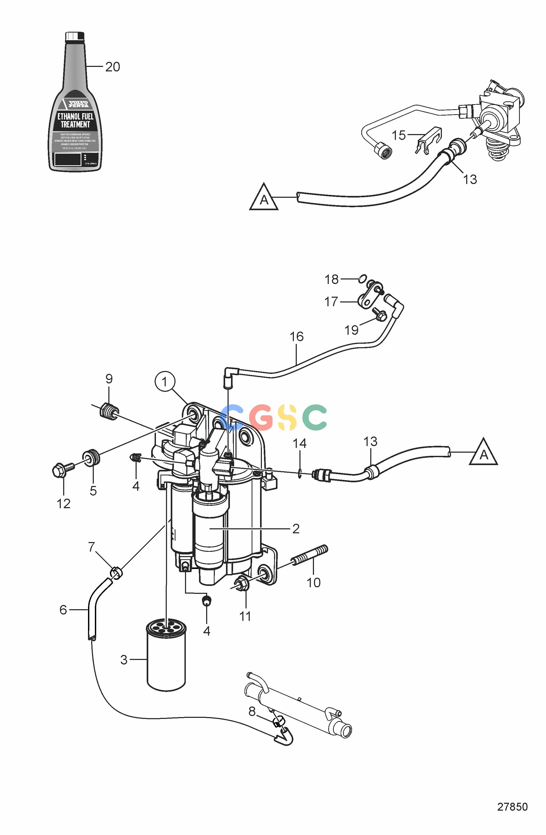 沃尔沃零件查询V6-280-J; V6-240-J; V6-200-JFuel SystemFuel Pump and Fuel LineEPC Volvo Penta Parts catalog