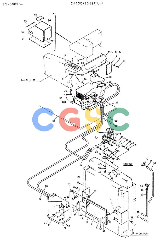 神钢零件查询(K916LC) - EXCAVATOR ASN YS0119 (1/87-12/03) (08-020[02]) - CONDITIONER ASSY, AIR, P/N 24100X2369F3 Kobelco