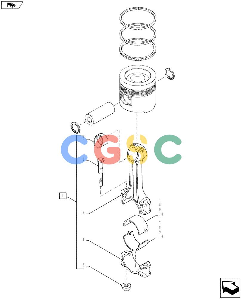 纽荷兰零件查询(E135BSRLC) - CRAWLER EXCAVATOR ASN YH06-08001 (08-012[00]) - CONNECTING-ROD New Holland Constructuion
