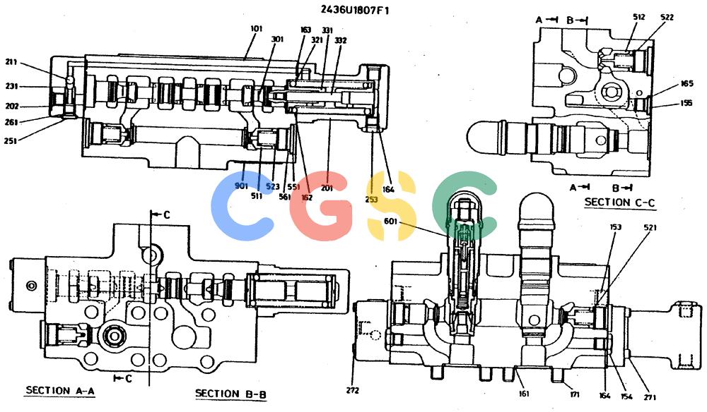 神钢零件查询(MD400LC) - EXCAVATOR BTW YS0101 - YS0200 (1/80-12/06) (09-033) - VALVE ASSY, CONTROL Kobelco